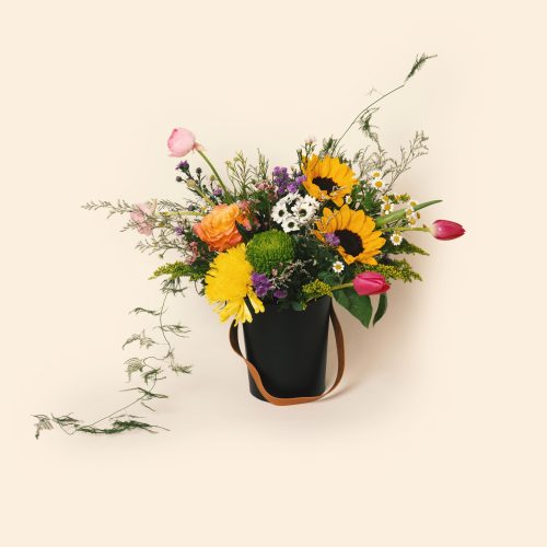 Flower Composition "Meadow bloom box" - Black